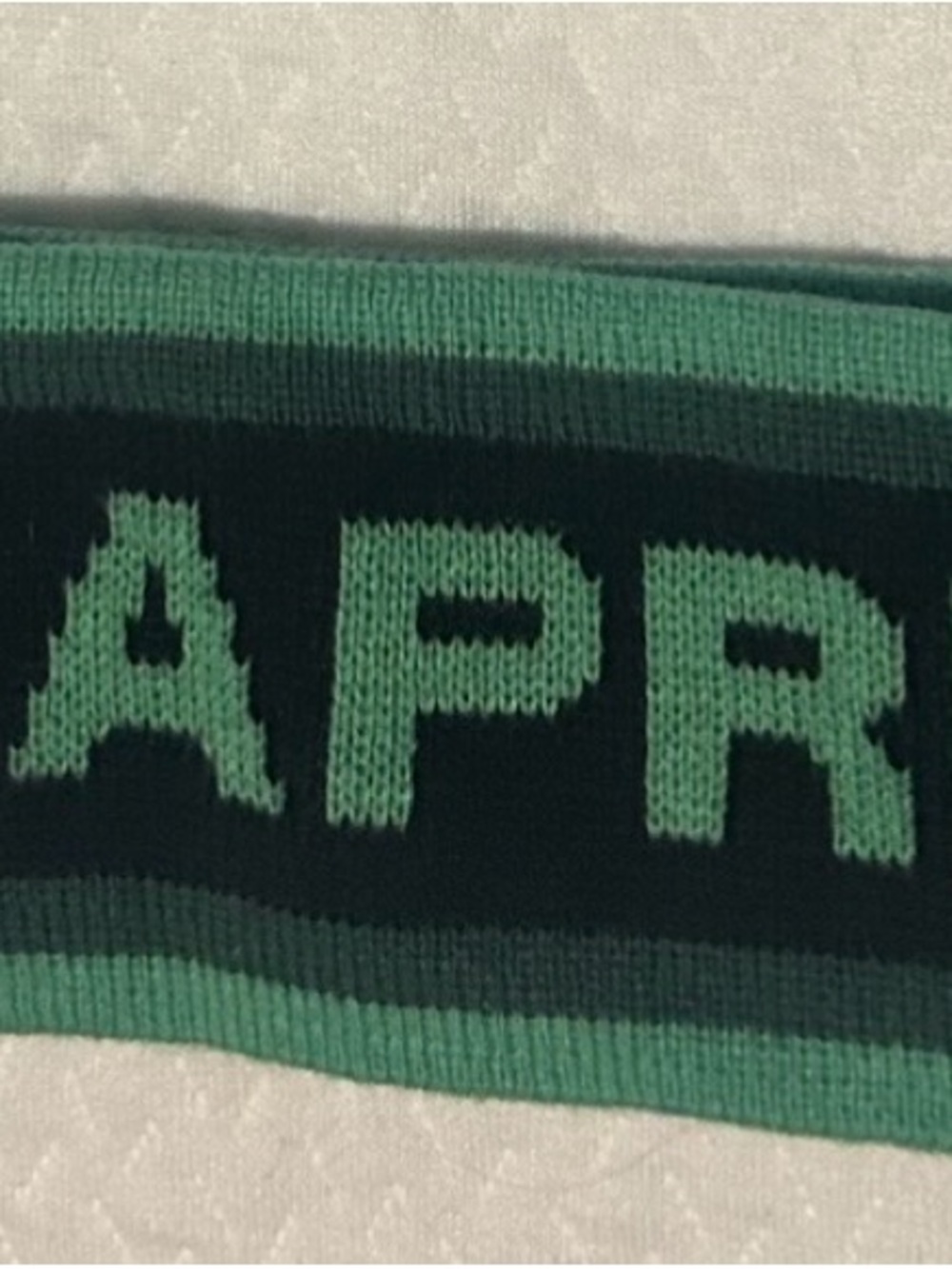 Green and Black Knit Scarf Panel